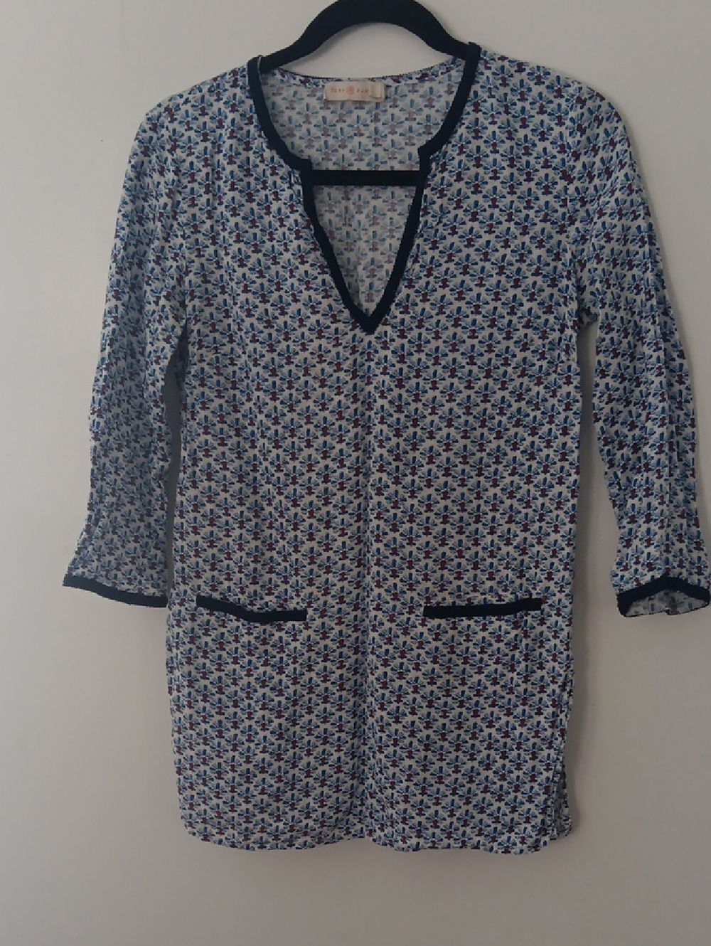 Tory Burch  Baja Floral Print Swimcover Tunic Top ##3662